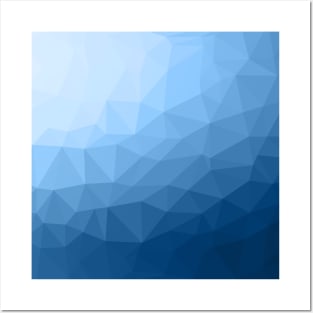 Classic Blue geometric mesh ombre pattern Posters and Art